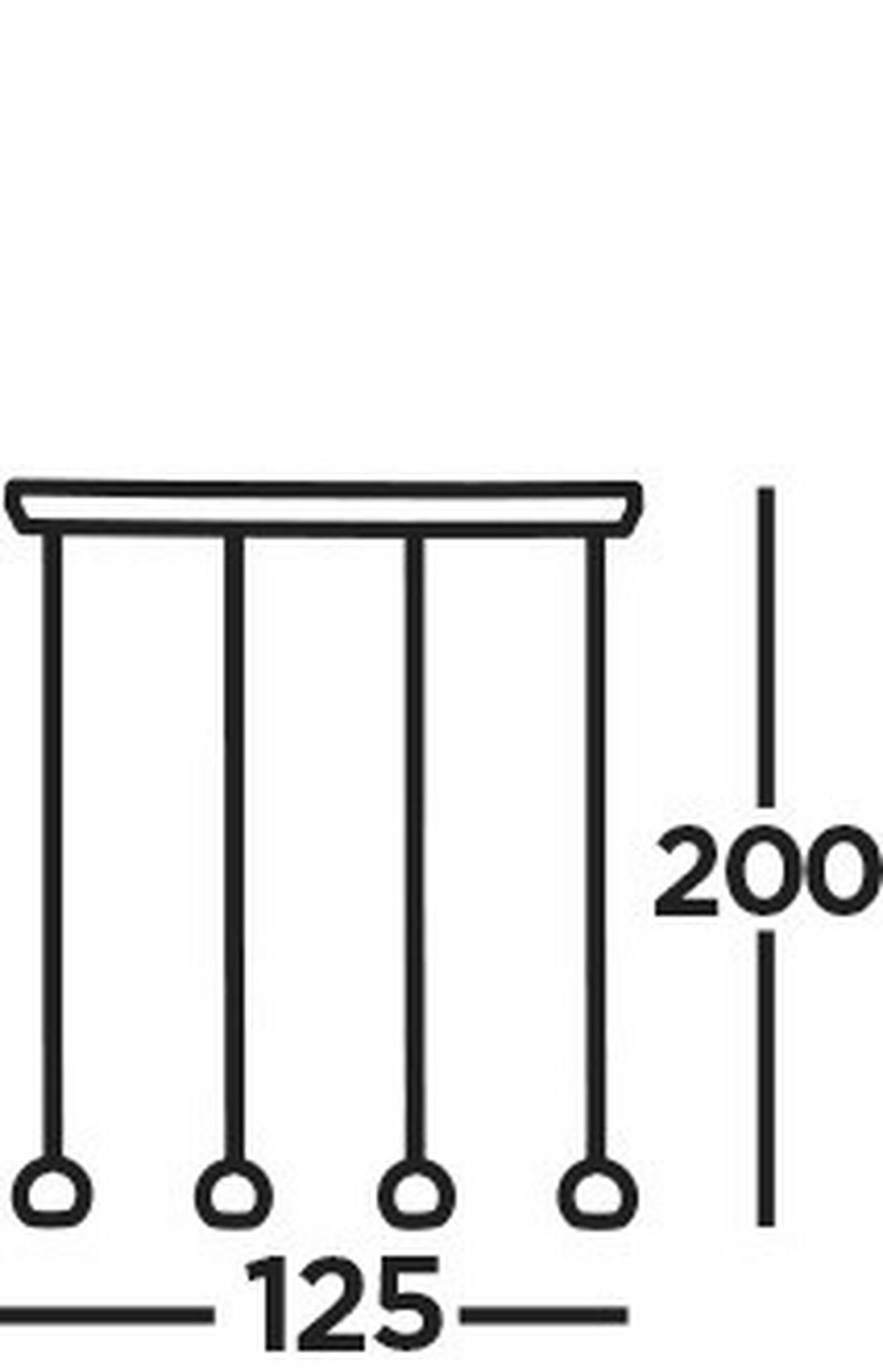 Függeszték 1014-4bk - fekete, Design, fém (125/12/200cm)