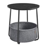 Beistelltisch in Grau, Schwarz, rund - Schwarz/Grau, Trend, Holzwerkstoff/Textil (45/50/45cm) - MID.YOU