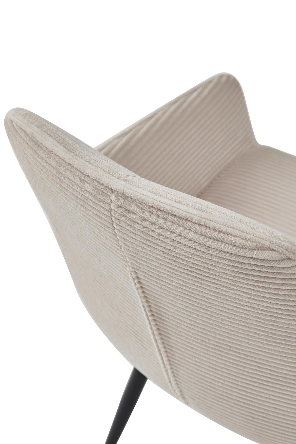 ARMLEHNSTUHL-SET VERONA II S 2ER-SET - Beige/Schwarz, MODERN, Textil/Metall (55/85/61cm) - P & B