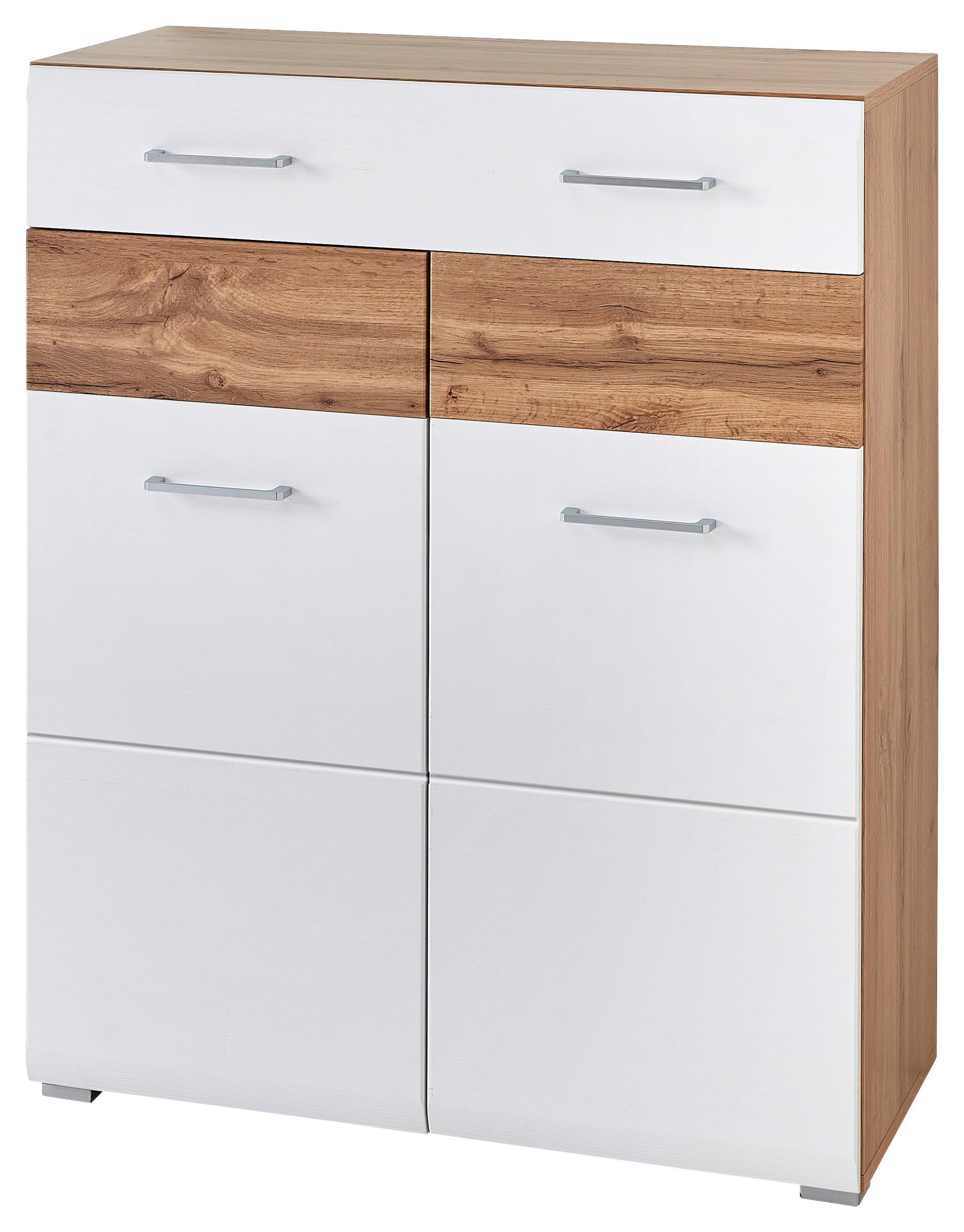 Schuhschrank in Weiss/Eichefarben - Konventionell, Holzwerkstoff (84/104/40cm) - Mömax