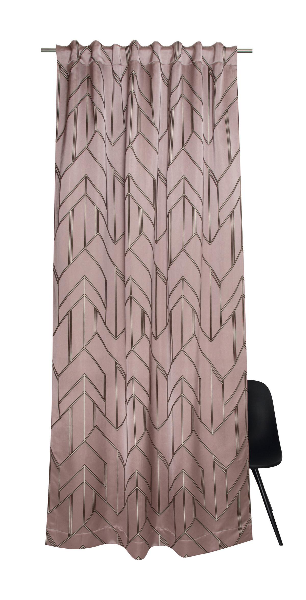 ZASŁONA GOTOWA ELIAN - brudny róż/szary, Basics, tkanina (130/250cm) - Schöner Wohnen