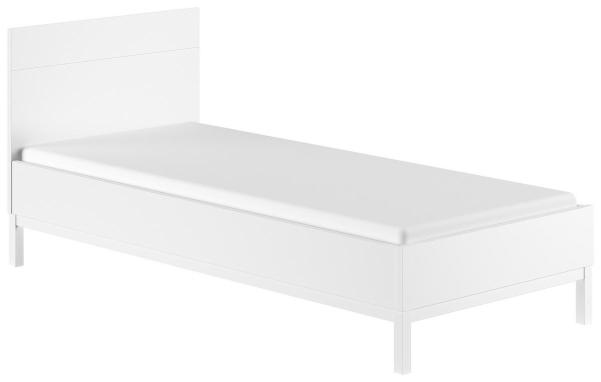 Bett EVA Weiß ca. 90x200 cm teilmassiv - Weiß, MODERN, Holz/Holzwerkstoff (90/200cm) - Vipack