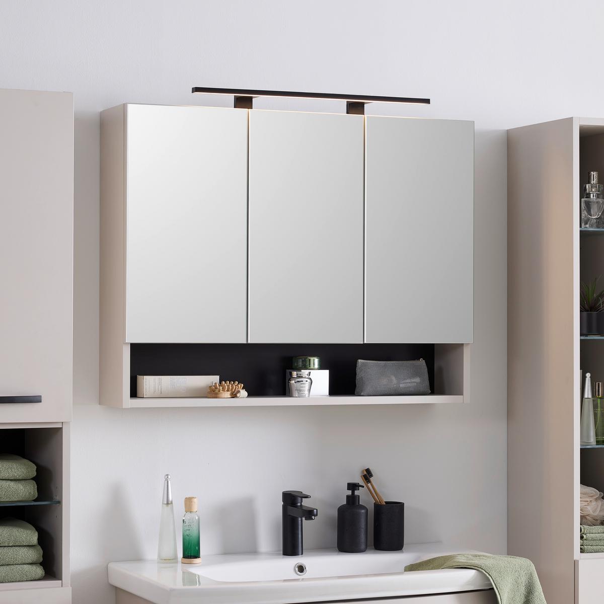 Spiegelschrank Florenz Kaschmir - Kaschmir, MODERN, Holzwerkstoff (90/70/20cm) - Mömax