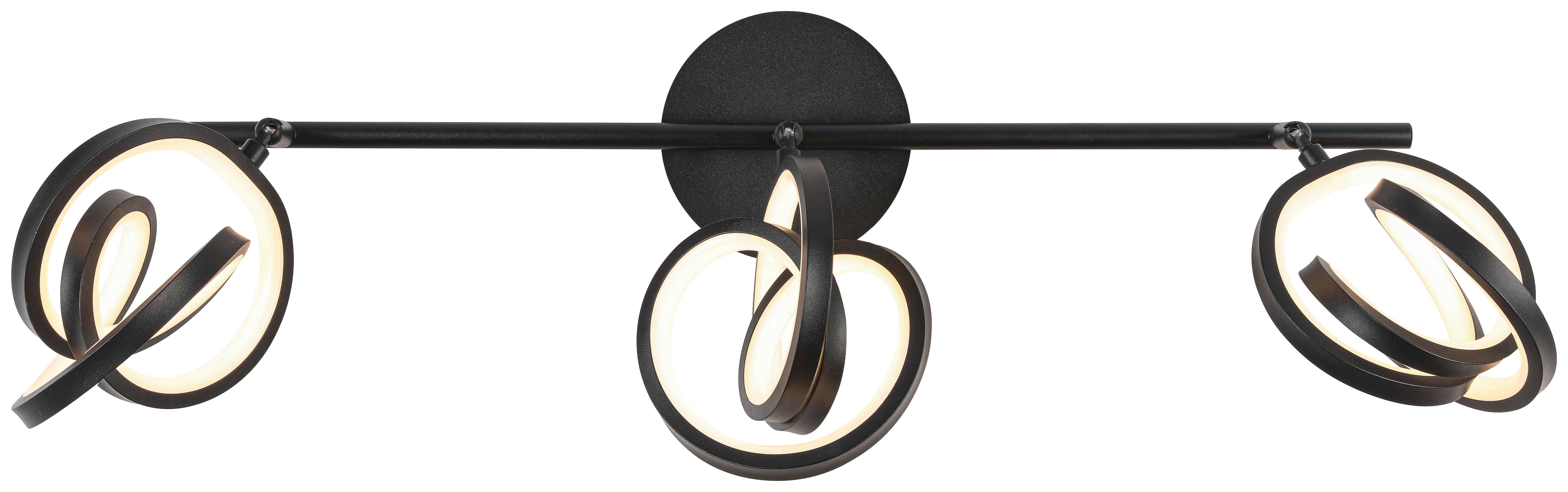 LED-Strahler Rundi Schwarz max. 3x5 Watt - Schwarz, MODERN, Kunststoff/Metall (59/12/18cm) - Modern Living