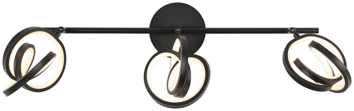 Led Spotlámpa Rundi - fekete, Modern, műanyag/fém (59/12/18cm) - Modern Living