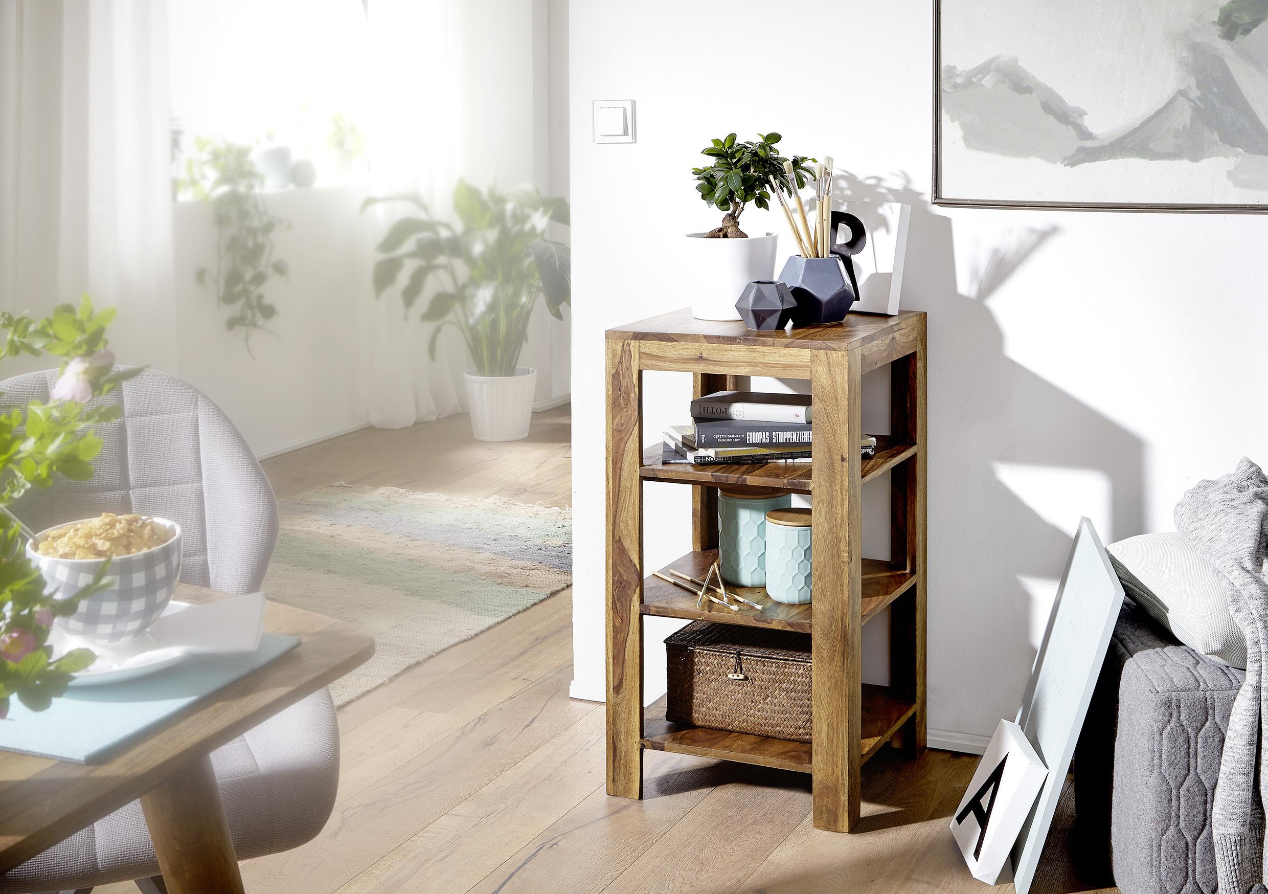 Standregal "Mumbai", aus Sheesham - Sheeshamfarben, MODERN, Holz (44/80/44cm) - MID.YOU