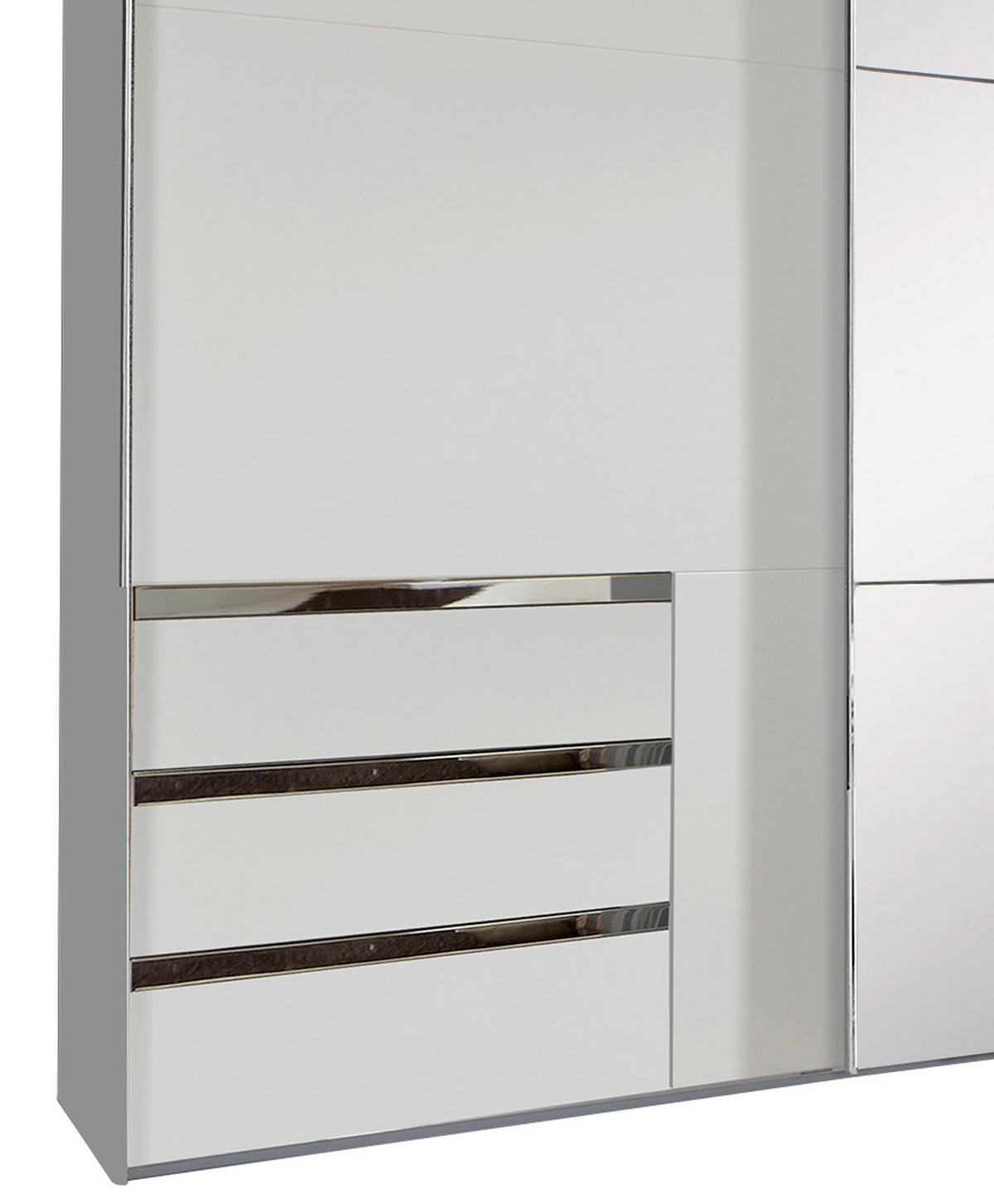 Ormar S Kliznim Vratima Level 36a - bijela/srebrne boje, Moderno, staklo/drvni materijal (300/216/65cm) - Modern Living