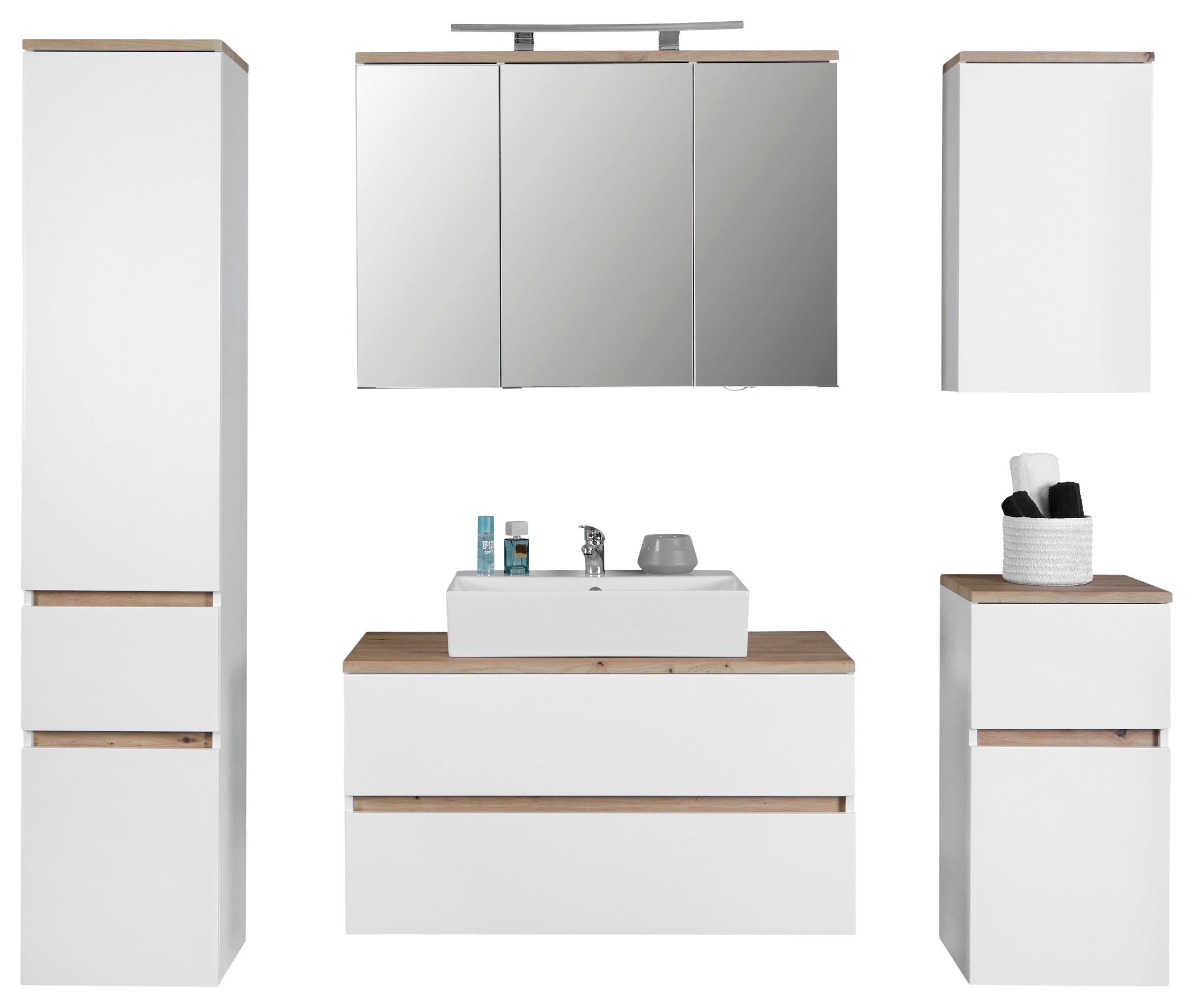 Kupaonica Marbella Wtu 100 - bijela/hrast Artisan, Moderno, drvni materijal (180/182/47cm)