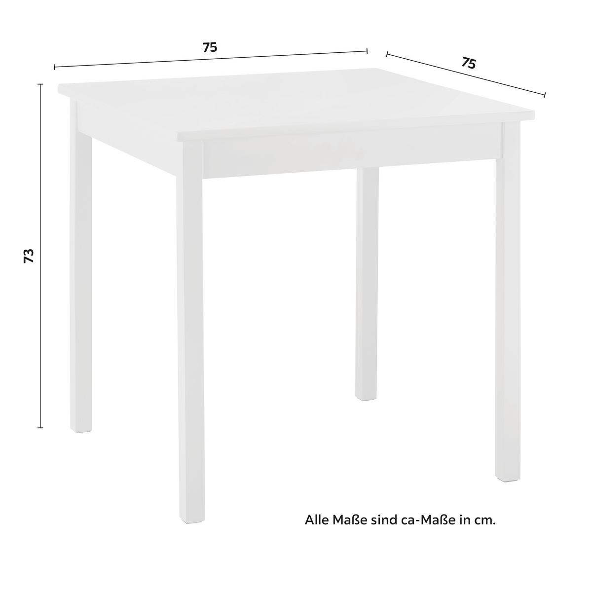 Sitzgruppe Holz Matias Weiß, Kiefer - Weiß, MODERN, Holz (75/75/73cm) - Bessagi Home