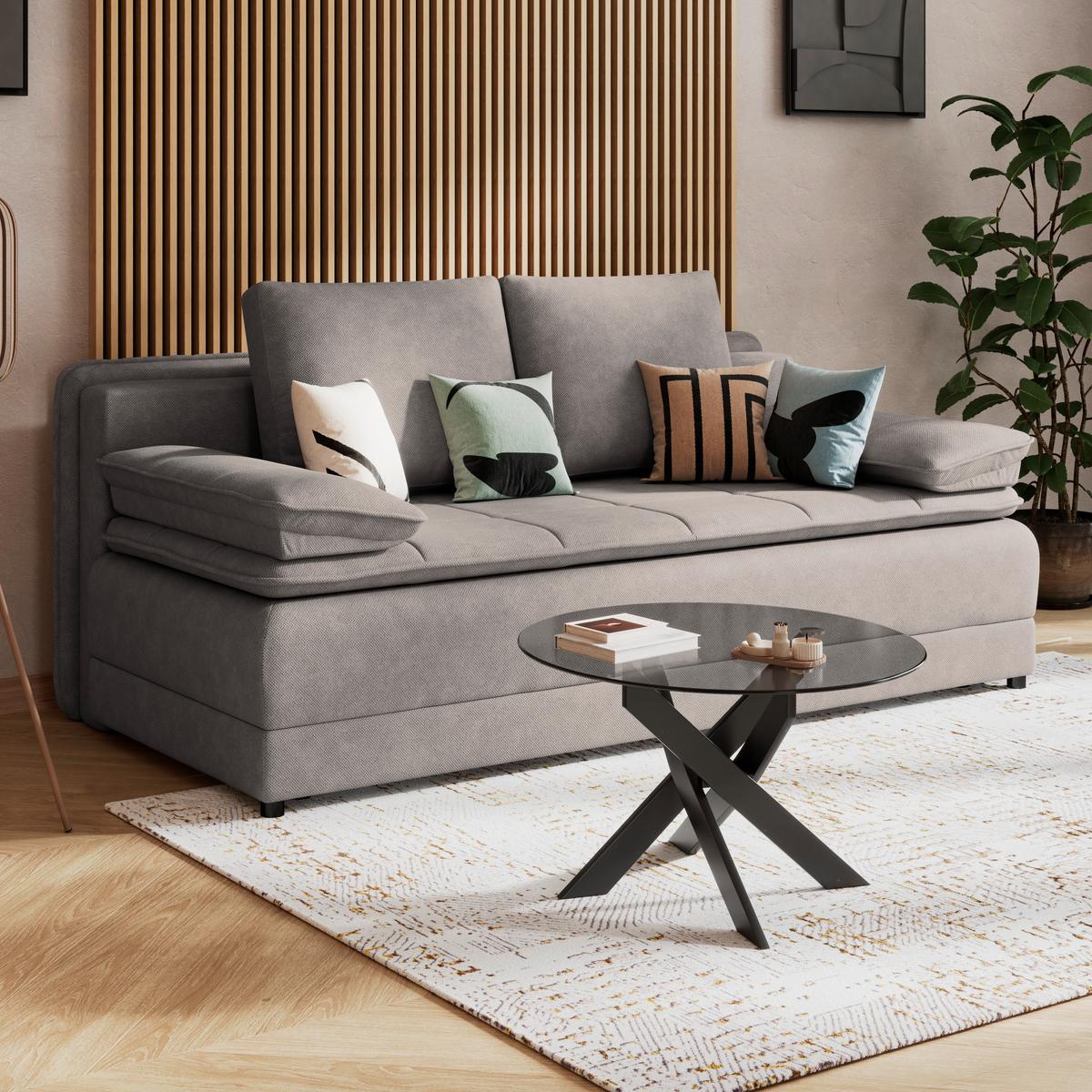 Canapea extensibila ALICE - taupe, Modern, textil (202/73-92/105cm) - Modern Living
