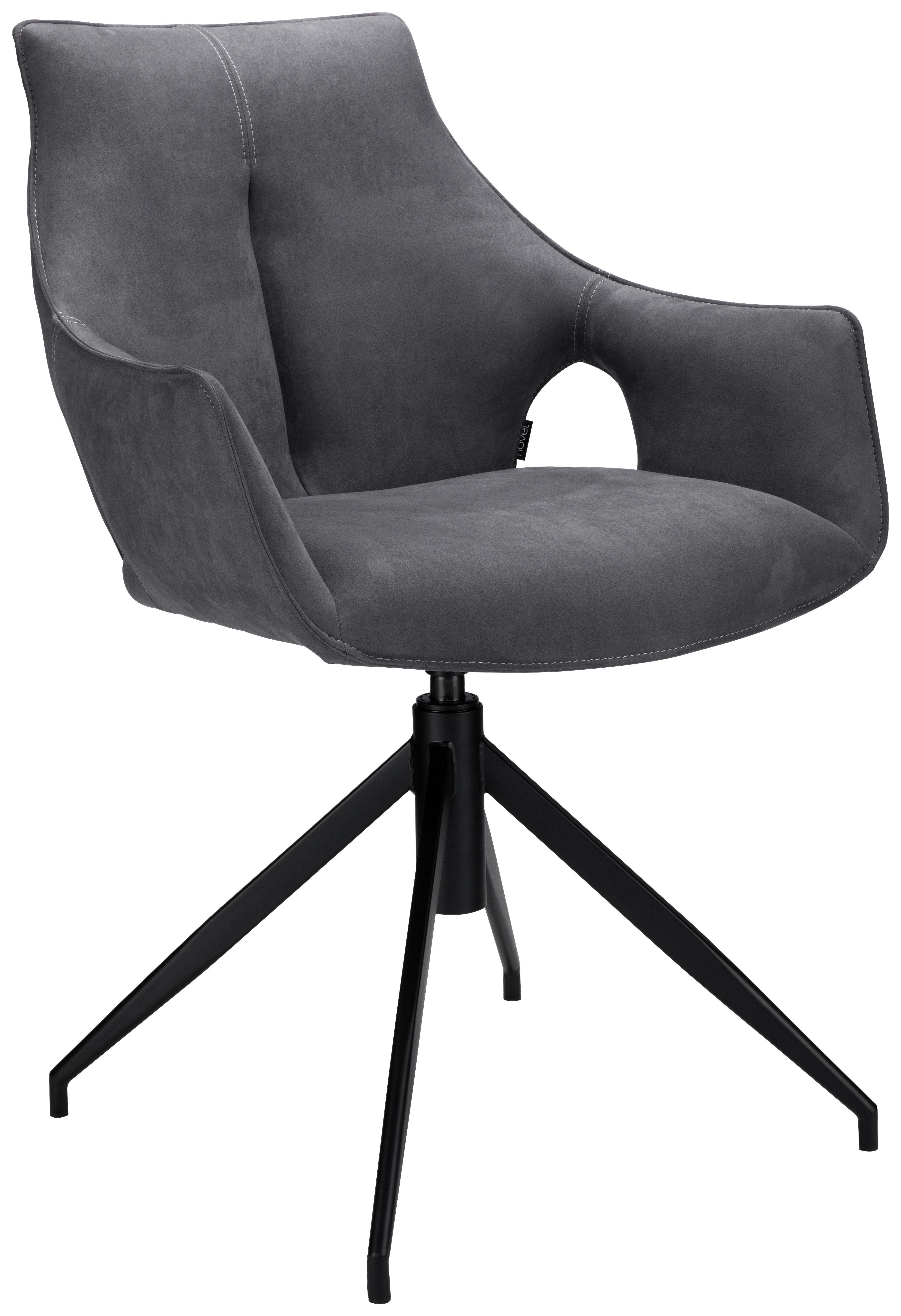 KRZESŁO AMSTERDAM - ciemnoszary/czarny, Design, metal/tkanina (59/87/61cm) - Novel