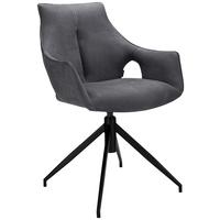 KRZESŁO AMSTERDAM - ciemnoszary/czarny, Design, metal/tkanina (59/87/61cm) - Novel