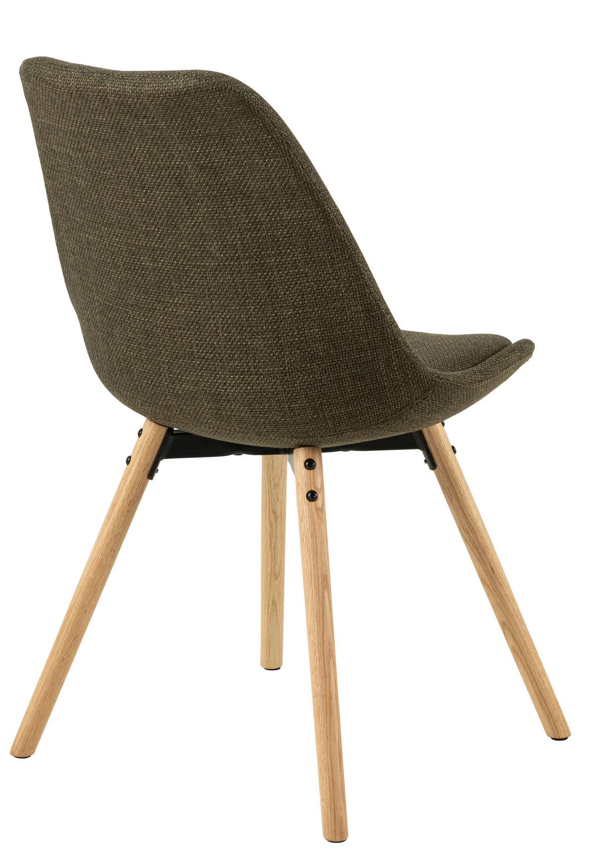 KRZESŁO ERICA - kolor dębowy/zielony, Konventionell, tkanina/drewno (49/84/55cm) - MID.YOU