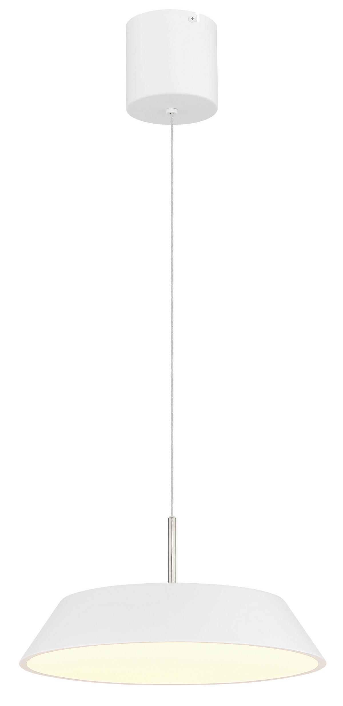 Led-hängeleuchte 15947w Silena - Weiss/Nickelfarben, Basics, Kunststoff/Metall (40/180cm) - Globo