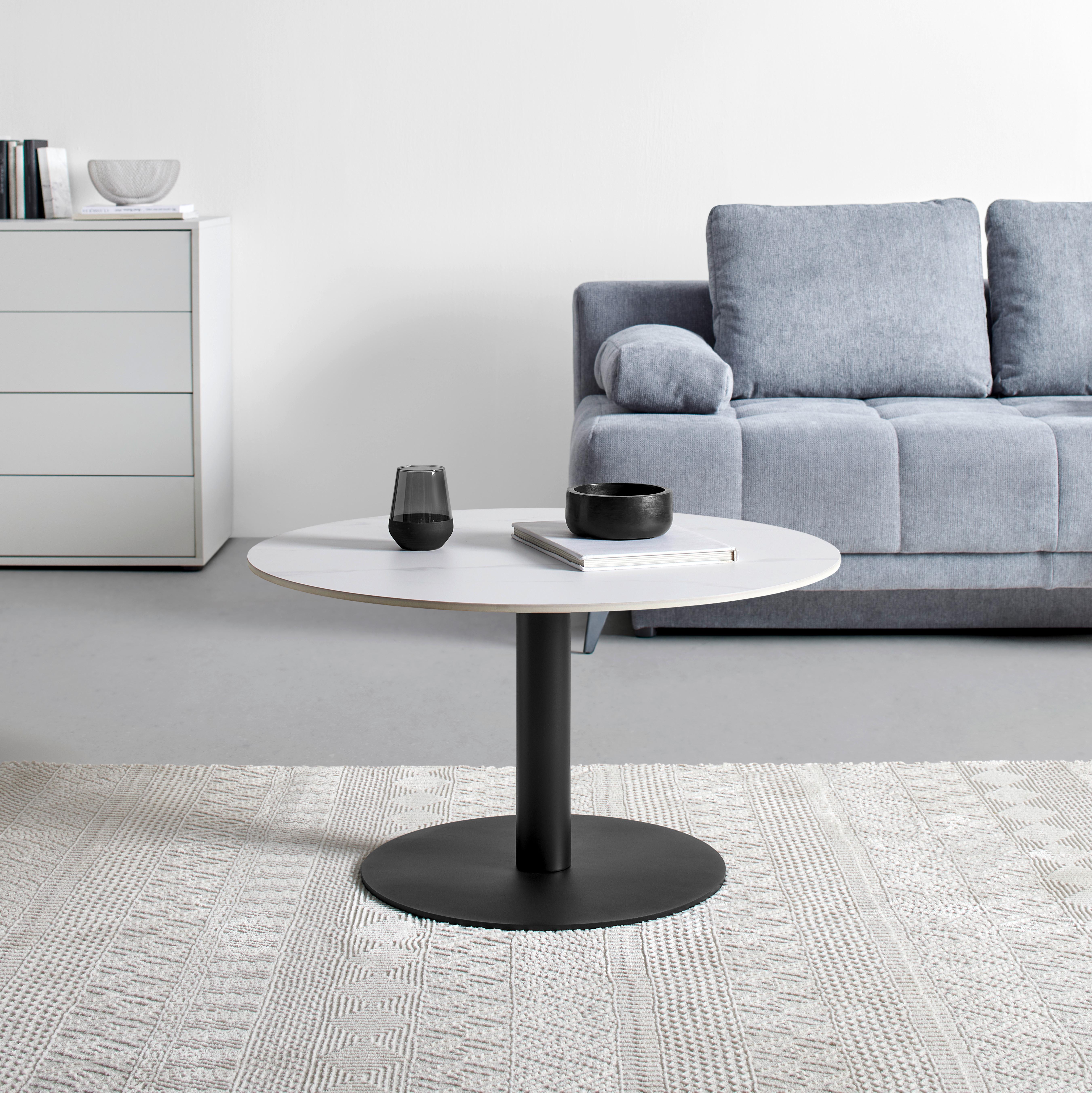 Couchtisch Bursa Schwarz/Weiß - Schwarz/Weiß, MODERN, Keramik/Metall (80/45cm) - Mömax
