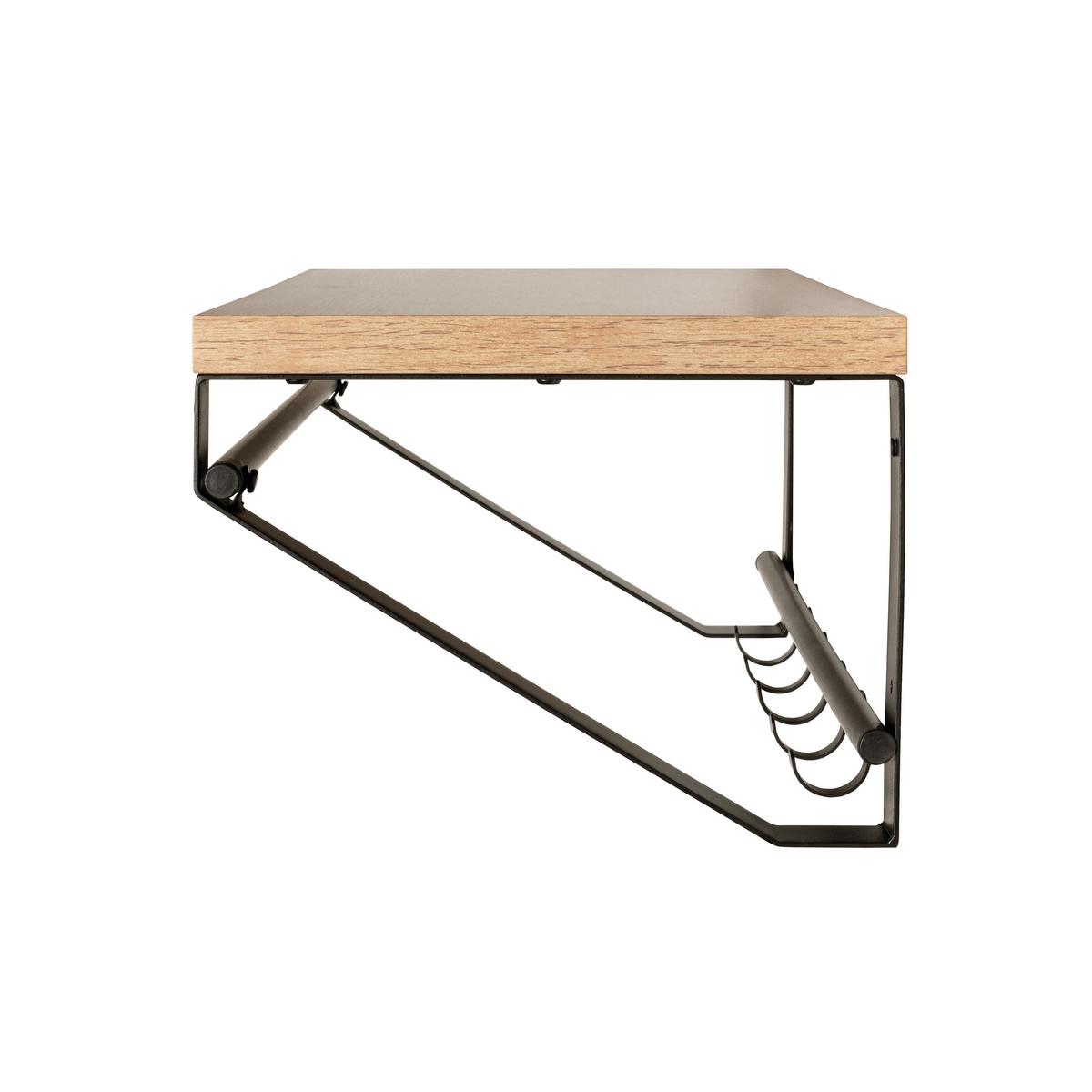 WIESZAK ŚCIENNY PARMA 13 - kolor dębowy/czarny, Konventionell, materiał drewnopochodny/metal (70/23/30cm)