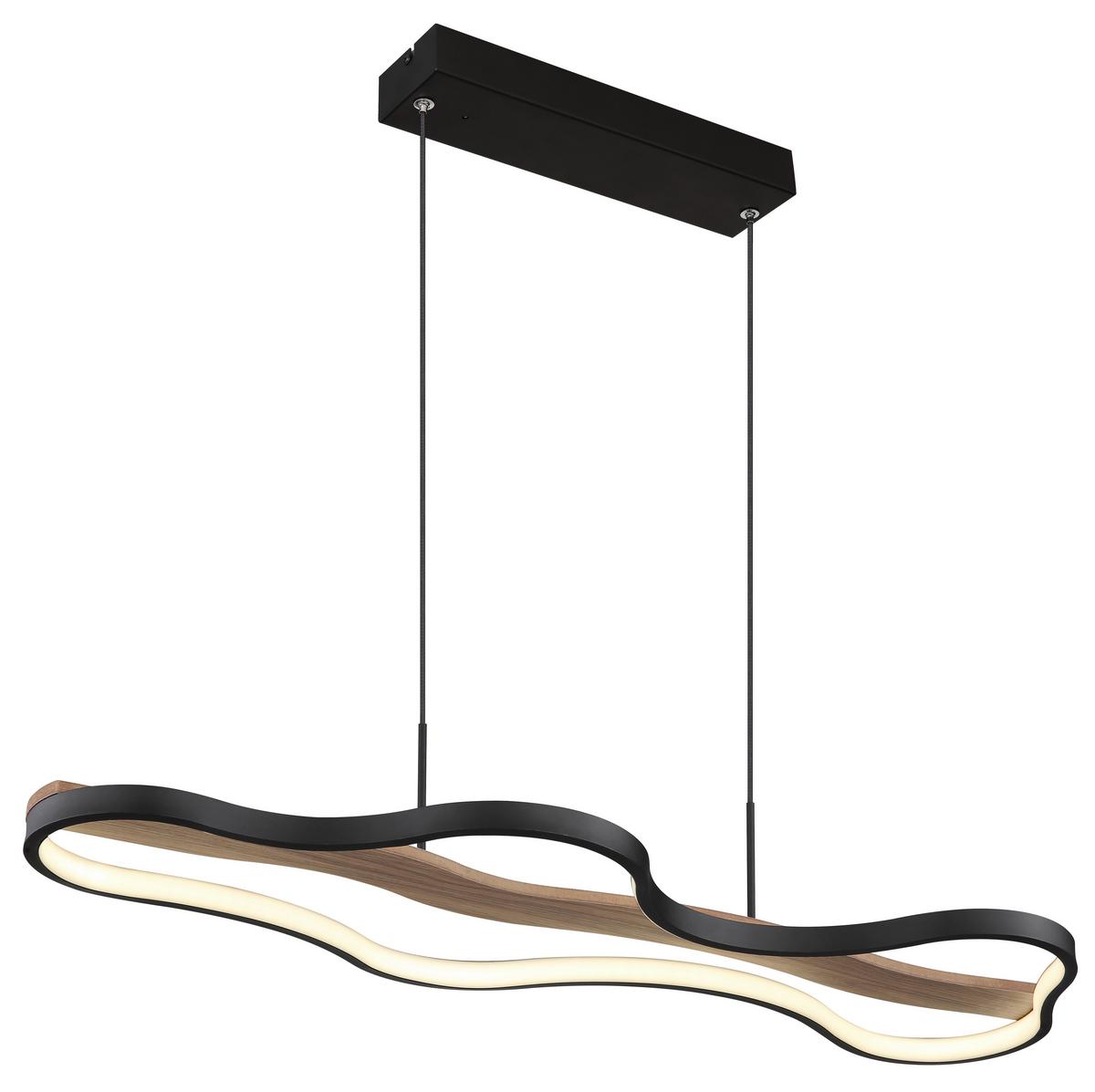Viseča Led-svetilka Bezzy, S Sijalko - črna/temno rjava, Design, kovina/umetna masa (80,6/29/150cm) - Globo