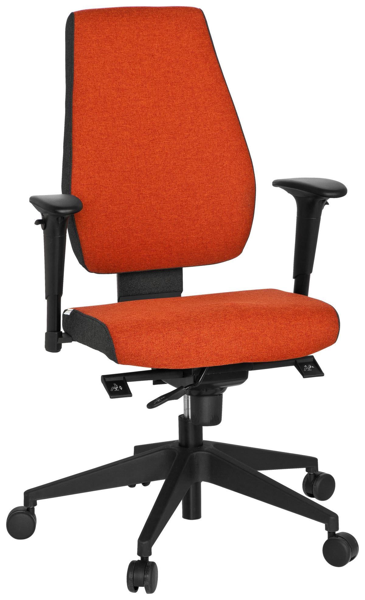 Drehstuhl Pro-Tec 500 Rot/Schwarz/Dunkelgrau - Dunkelgrau/Rot, MODERN, Kunststoff/Textil (56/123/47cm) - MID.YOU