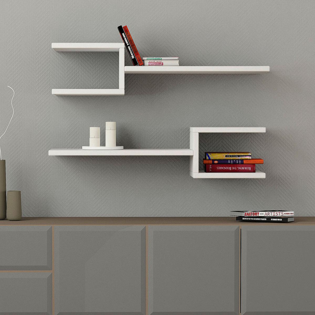 Wandboard Fork ca. 75x17x20 cm Weiß - Weiß, Design, Holzwerkstoff (75/17/20cm) - Livetastic