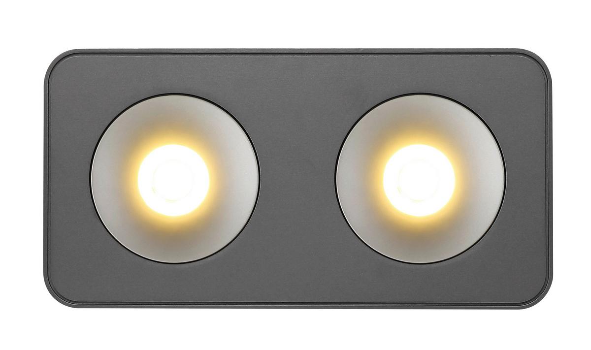 LED-STRAHLER 43100-2 - Klar/Dunkelgrau, Design, Kunststoff/Metall (22,4/11.7cm) - Globo
