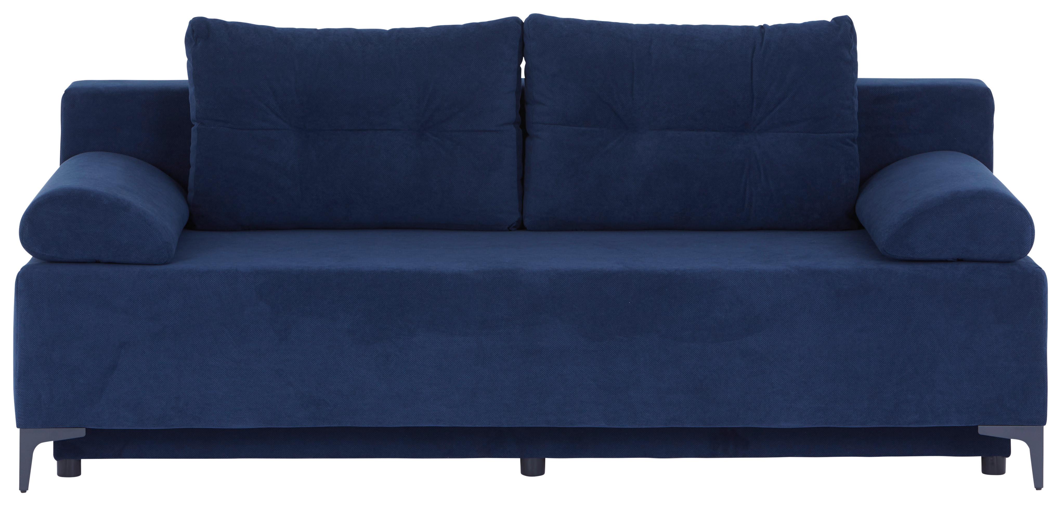 Canapea extensibila PARIS - albastru/negru, Modern, metal/lemn (200/98/90cm)