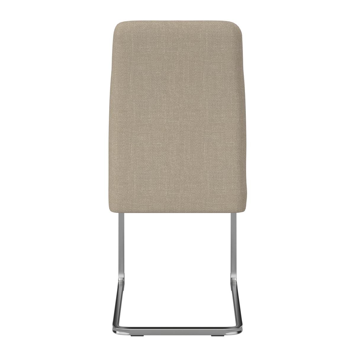 Schwingstuhl Lucie Creme Leinenoptik Gepolstert - Creme/Nickelfarben, MODERN, Textil/Metall (43/99/60cm) - Bessagi Home