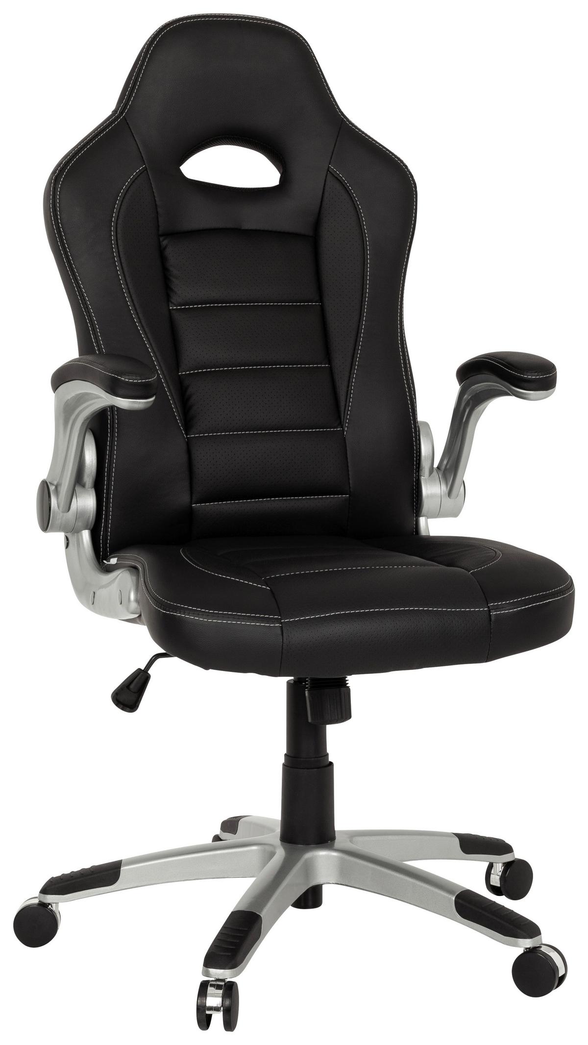 Gaming Stol Game Sport, Črna - črna/bela, Moderno, umetna masa/tekstil (64/118/57cm) - MID.YOU