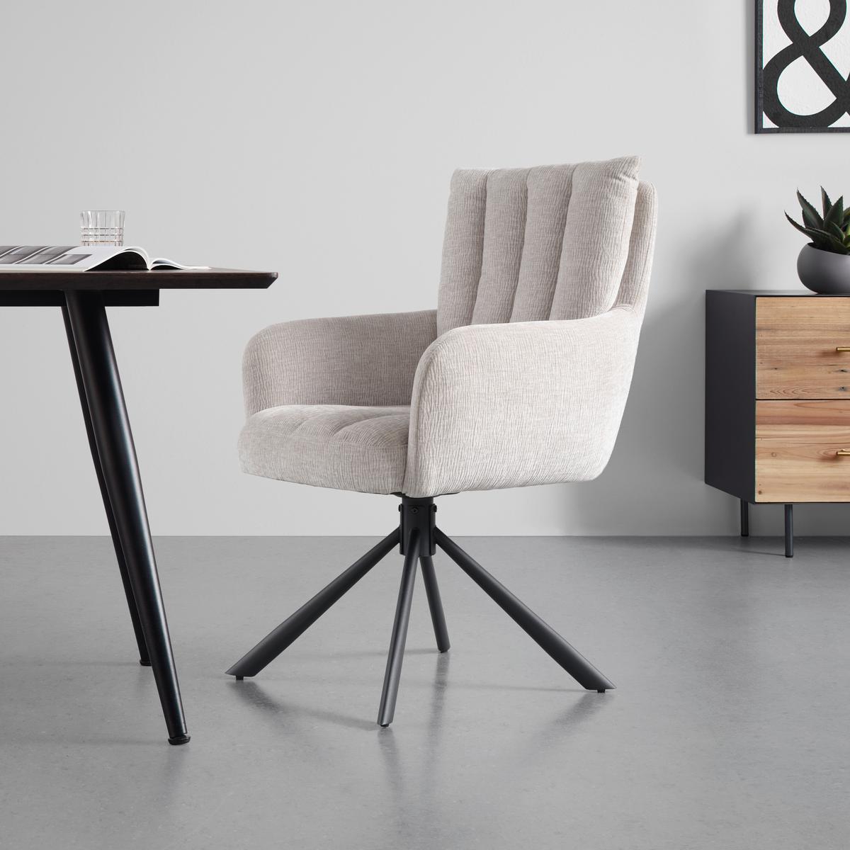 Forgószék Charlotte - világosszürke/fekete, Modern, textil/fém (61/96/67cm) - Mömax