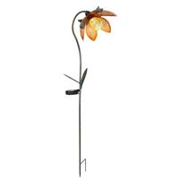 Solarleuchte Grün/goldfarben Max. 0,06 W - Orange, Basics, Glas (25/15/90cm) - Globo