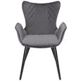 Stuhl in Grau/Schwarz - Schwarz/Grau, MODERN, Textil/Metall (63/88/61cm) - Modern Living Stuhl in Grau/Schwarz - Schwarz/Grau, MODERN, Textil/Metall (63/88/61cm) - Modern Living