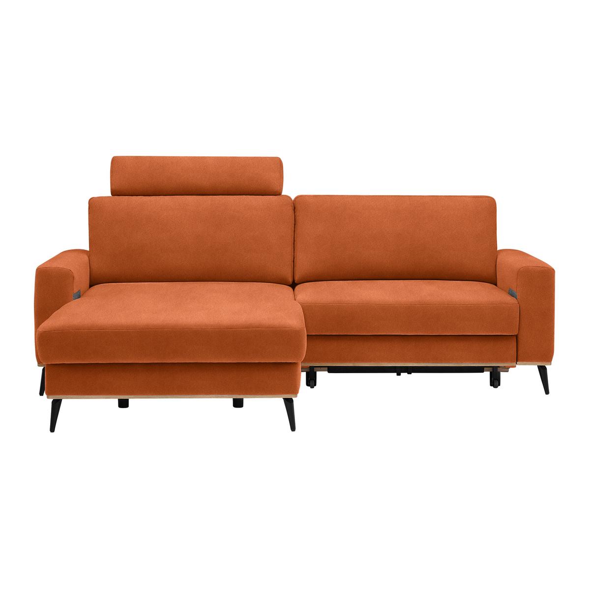 Wohnlandschaft Romeo Orange - Schwarz/Orange, KONVENTIONELL, Textil/Metall (167/87/234cm) - Zandiara