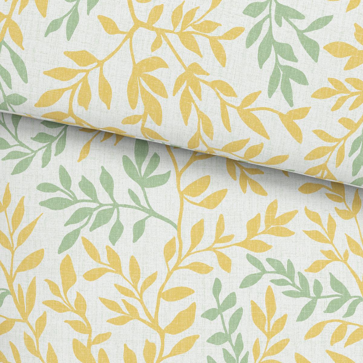 Bettwäsche Siglinde in Gelb/Grün ca. 135x200cm - Gelb/Grün, KONVENTIONELL, Textil (135/200cm) - Modern Living