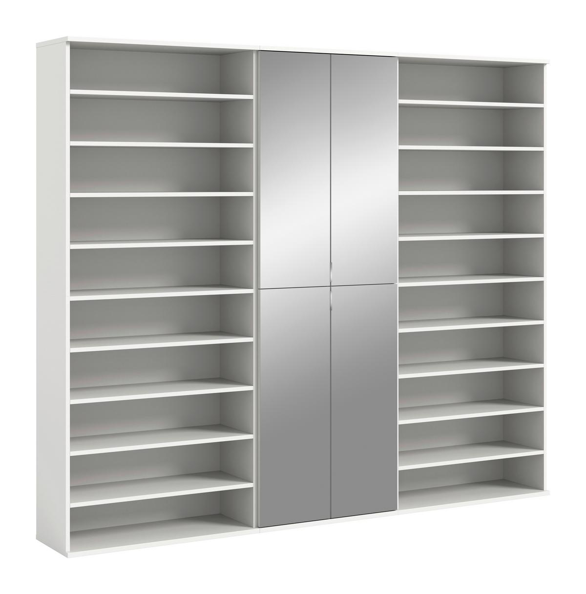 GARDEROBE PROJEKT X - Weiss Hochglanz/Weiss, Design, Holzwerkstoff (222/193/34cm) - Livetastic