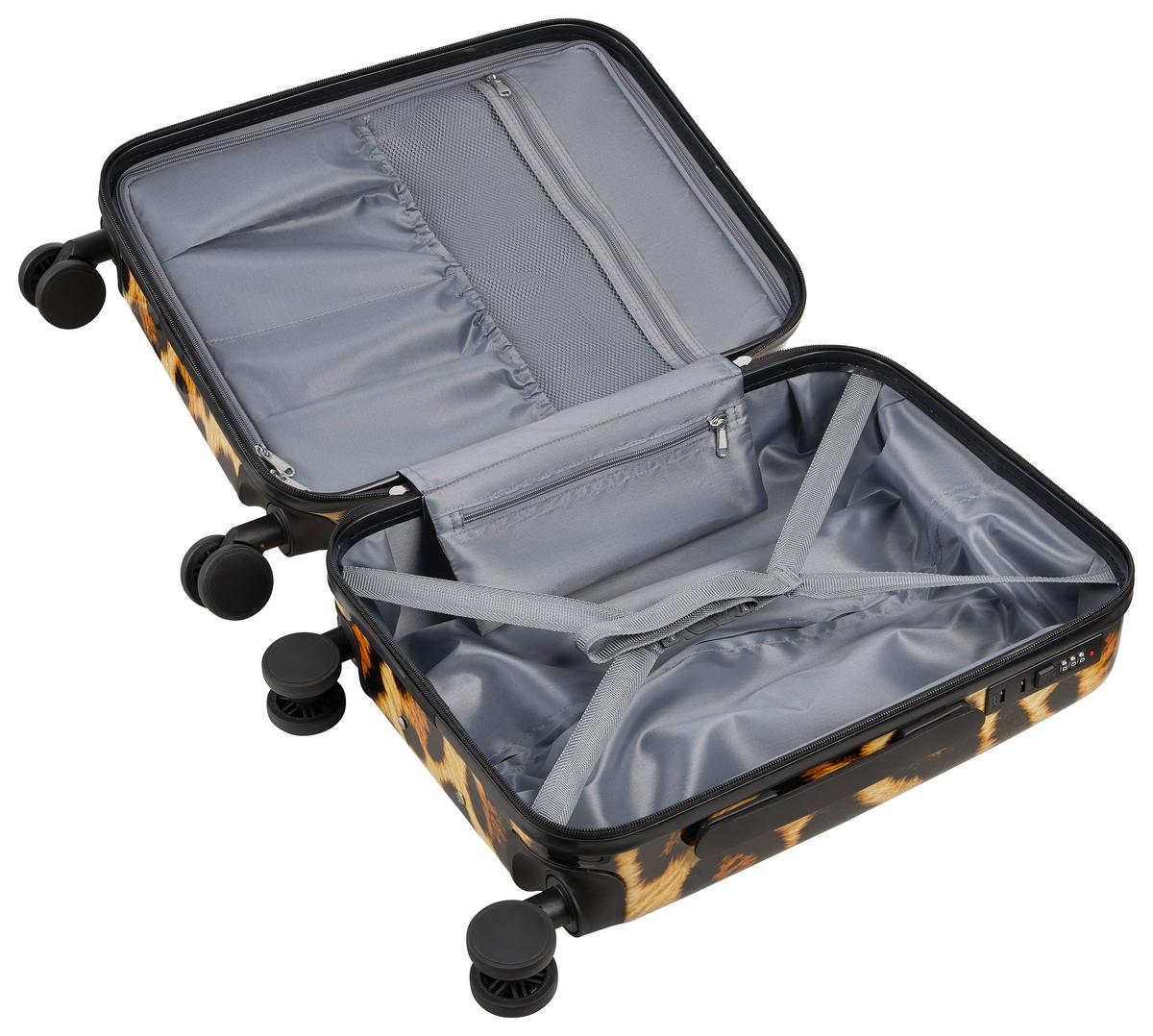 Reisekofferset Leo Leoprint, 3-teilig - Ecru, KONVENTIONELL, Kunststoff/Textil - Mömax