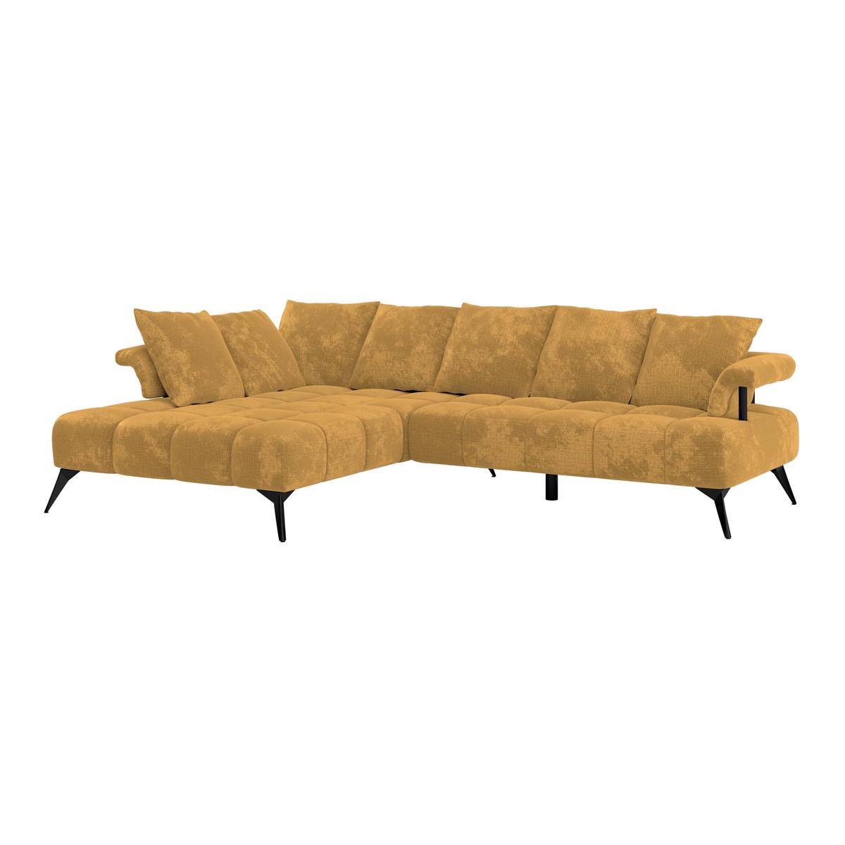 Kutna Garnitura Vanessa - zlatne boje/crna, Moderno, tekstil/metal (200/297cm) - Modern Living