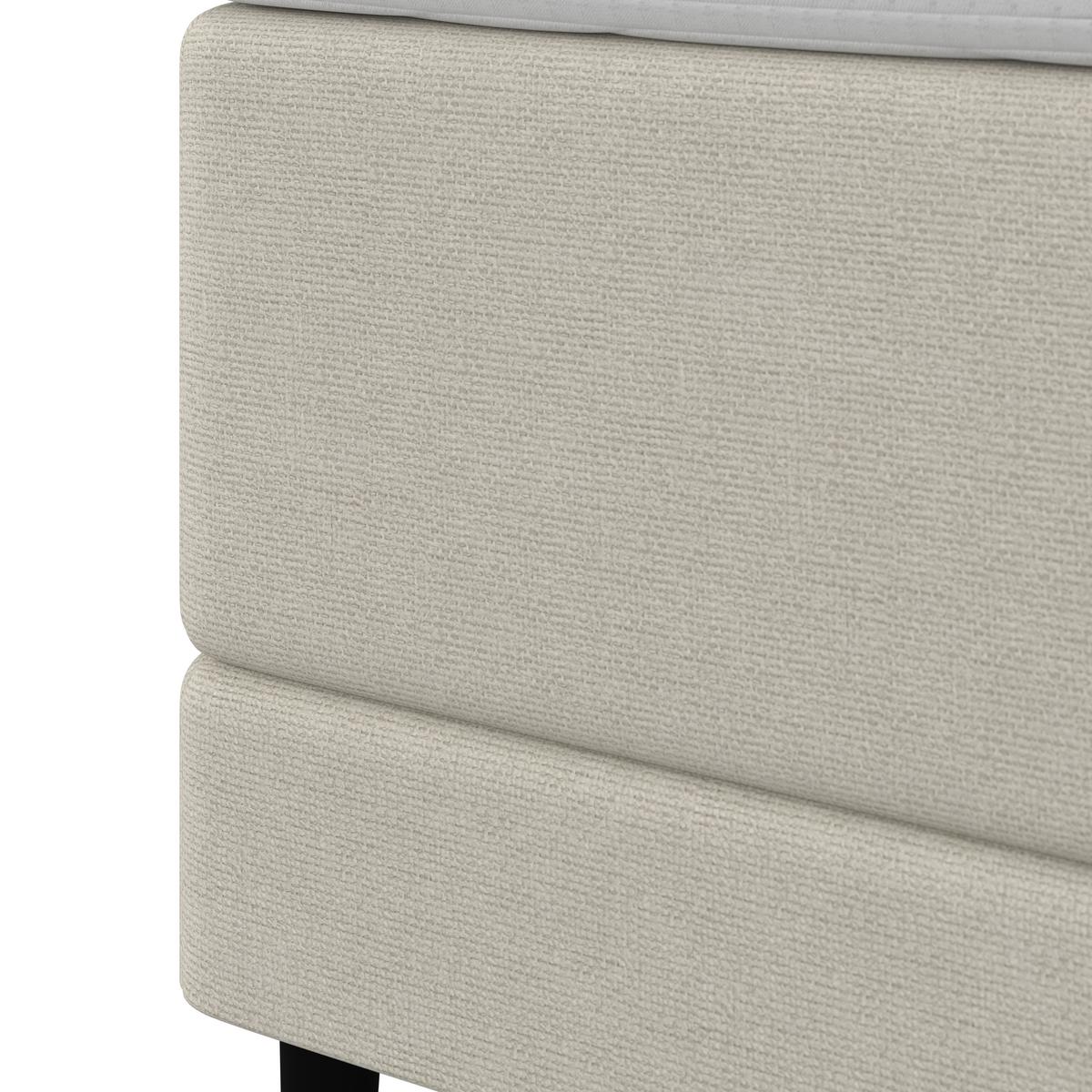 Boxbett Nevada ca. 160x200 cm Beige mit Topper - Beige/Schwarz, MODERN, Holz/Textil (160/200cm) - Bessagi Home