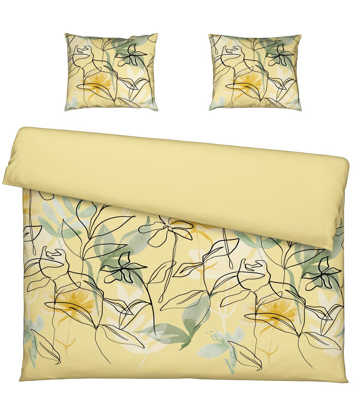 BETTWÄSCHESET FLORENTINA XXL - Gelb, Konventionell, Textil (200/210cm) - Modern Living