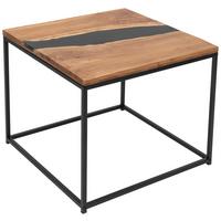 STOLIK KAWOWY LAWA - kolor naturalny/czarny, Lifestyle, metal/drewno (60/51/60cm) - Livetastic