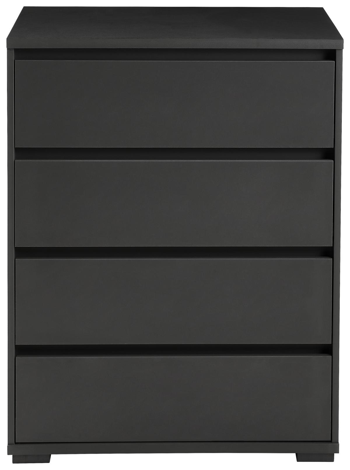 KOMODA LINE - antracytowy, Design, materiał drewnopochodny/tworzywo sztuczne (80/103/48cm) - Carryhome