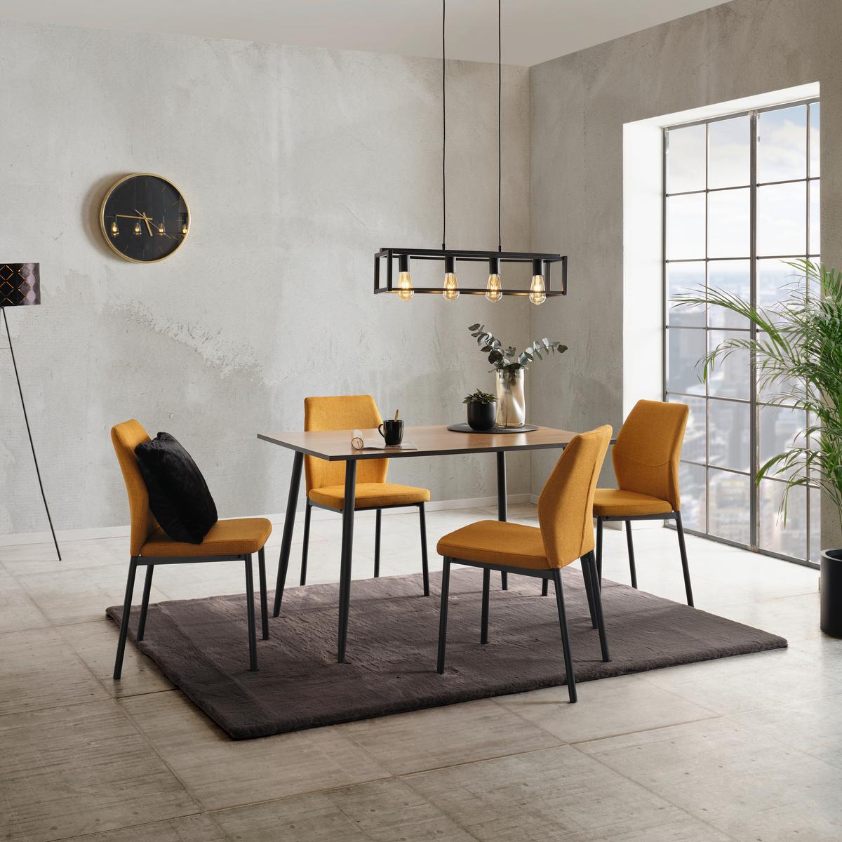 Masa TOM - culoare natur/negru, Konventionell, metal/material pe bază de lemn (120/76/80cm) - Based