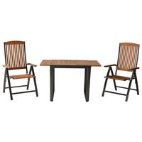 GARTENSET ATHOS - Graphitfarben/Naturfarben, MODERN, Holz/Metall - Gardenson