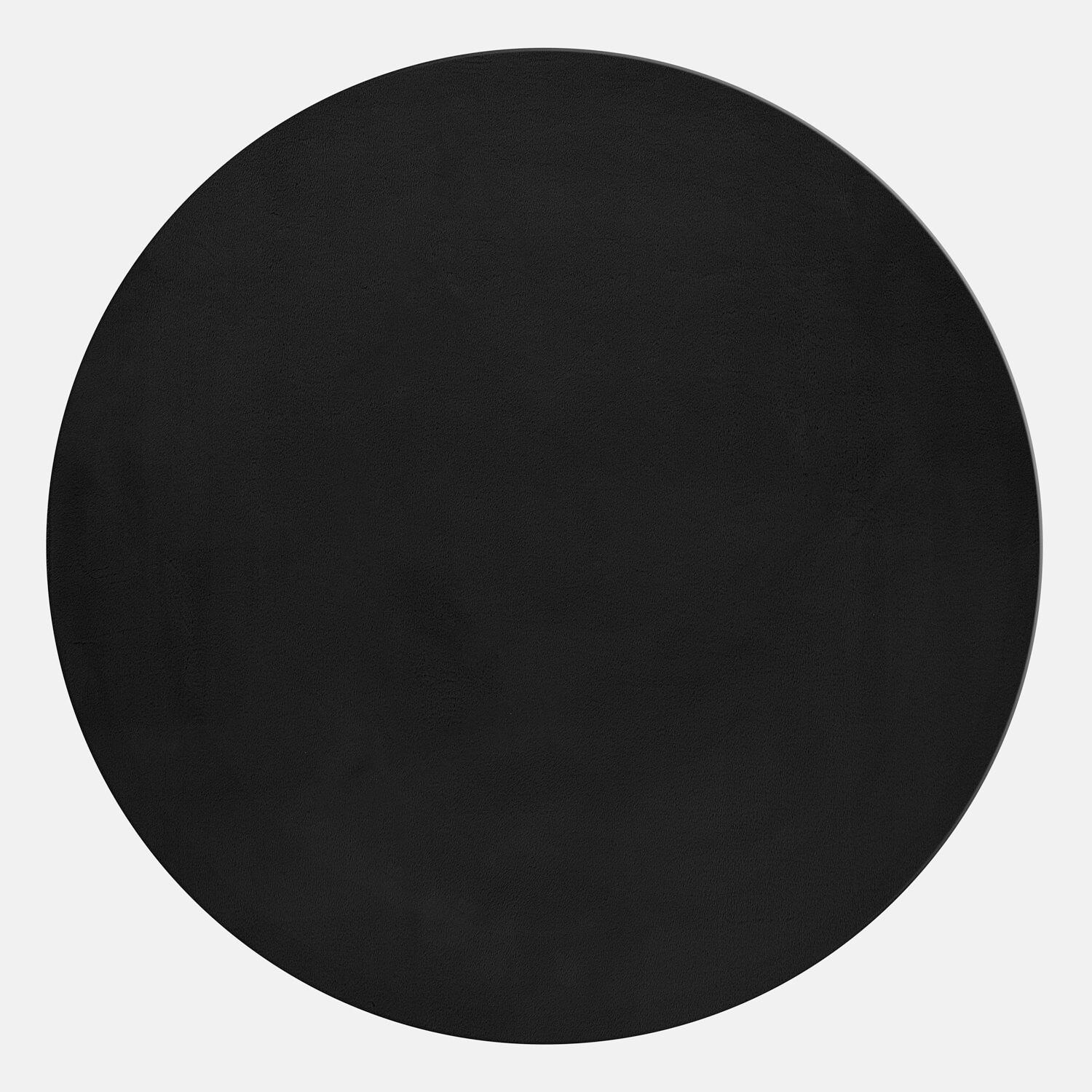 Preproga Z Visokim Florom Pouffy, Črna, 120cm - črna, Basics, tekstil (120/120cm)