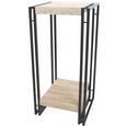 Virágállvány Scott 3 - Tölgyfa/Fekete, modern, Faalapú anyag/Fém (30/70/30cm) - Ombra
