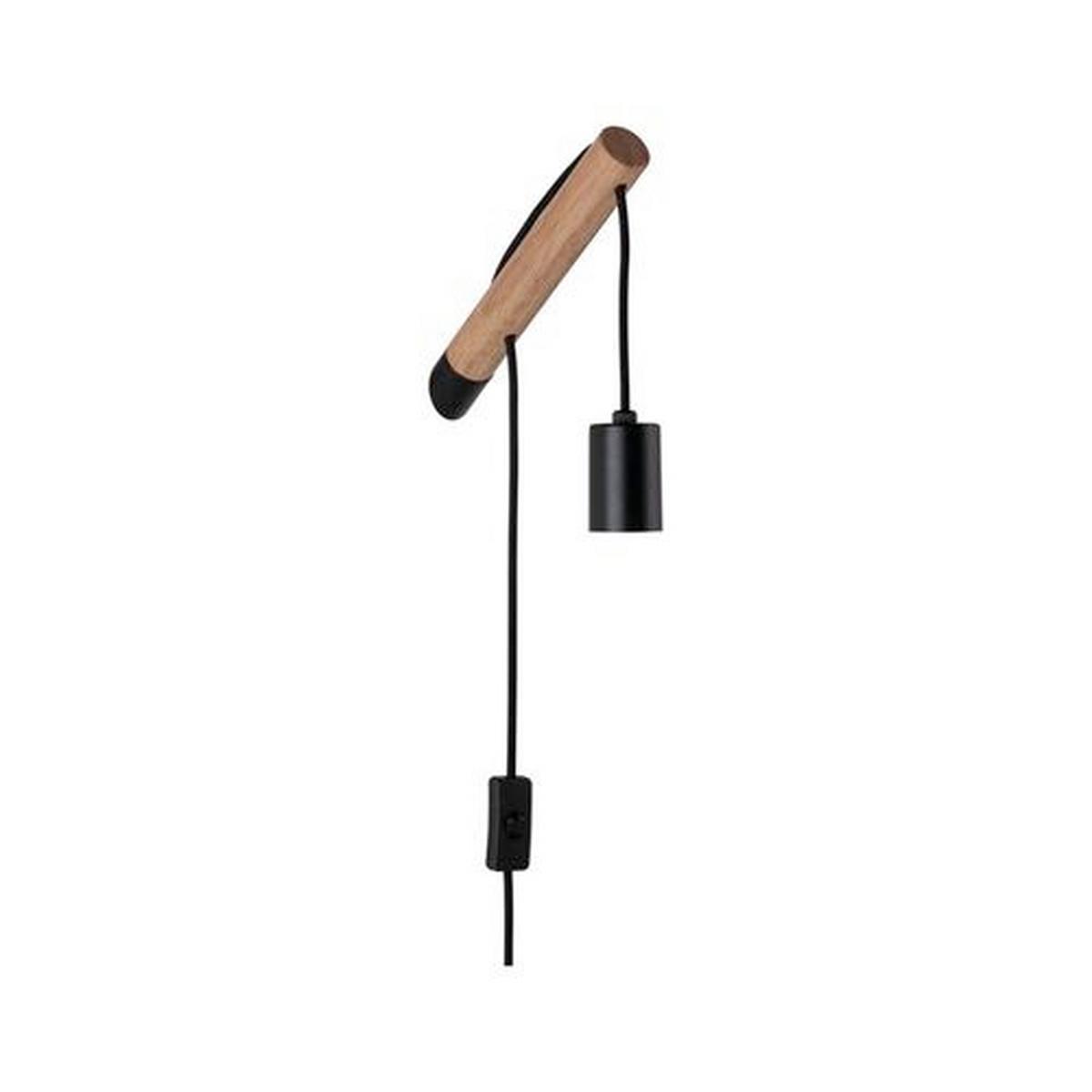Wandleuchte Kian in Schwarz max. 40 Watt - Schwarz, LIFESTYLE, Holz/Metall (4,5/18,0cm) - Paulmann