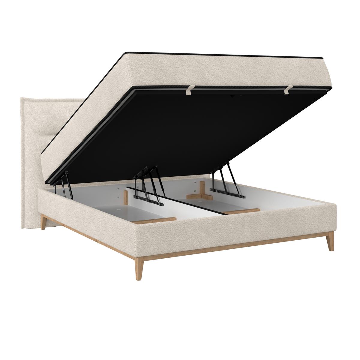 Pat box SMILE - crem, Konventionell, lemn/metal (160/200cm) - Premium Living