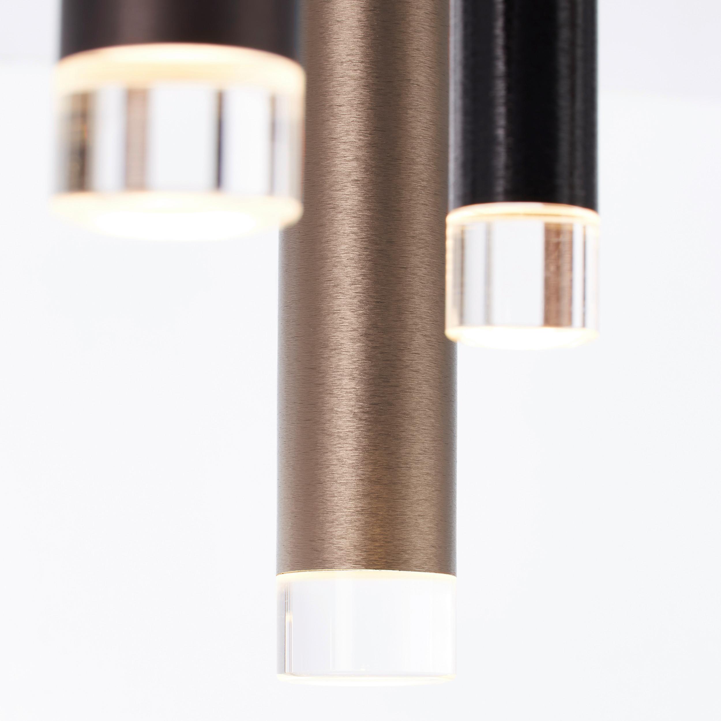 LED-Deckenleuchte Cembalo max. 48 Watt - Schwarz/Alufarben, Design, Kunststoff/Metall (50/35/21cm) - Brilliant