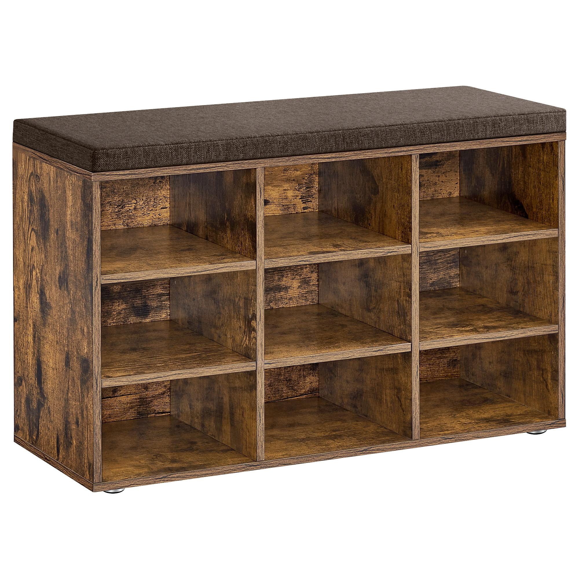Schuhbank in Dukelbraun inkl. Sitzauflage - Dunkelbraun, Trend, Holzwerkstoff (78,5/48/30,3cm) - MID.YOU