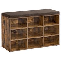 Schuhbank in Dukelbraun inkl. Sitzauflage - Dunkelbraun, Trend, Holzwerkstoff (78,5/48/30,3cm) - MID.YOU