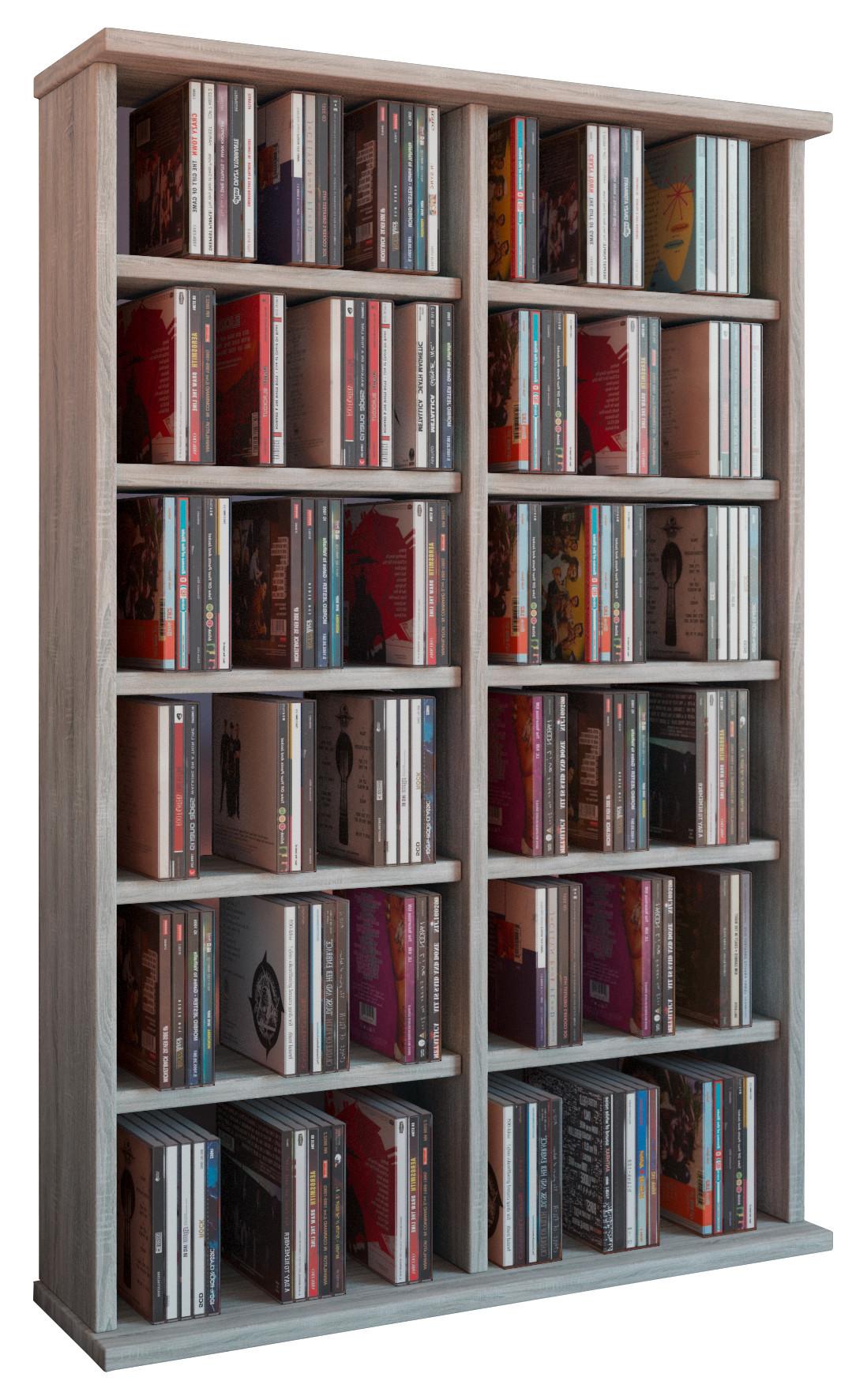 CD-Regal Ronul in Eichefarben, B: 60 cm - Eichefarben, KONVENTIONELL, Holzwerkstoff (60/92/18cm) - Livetastic