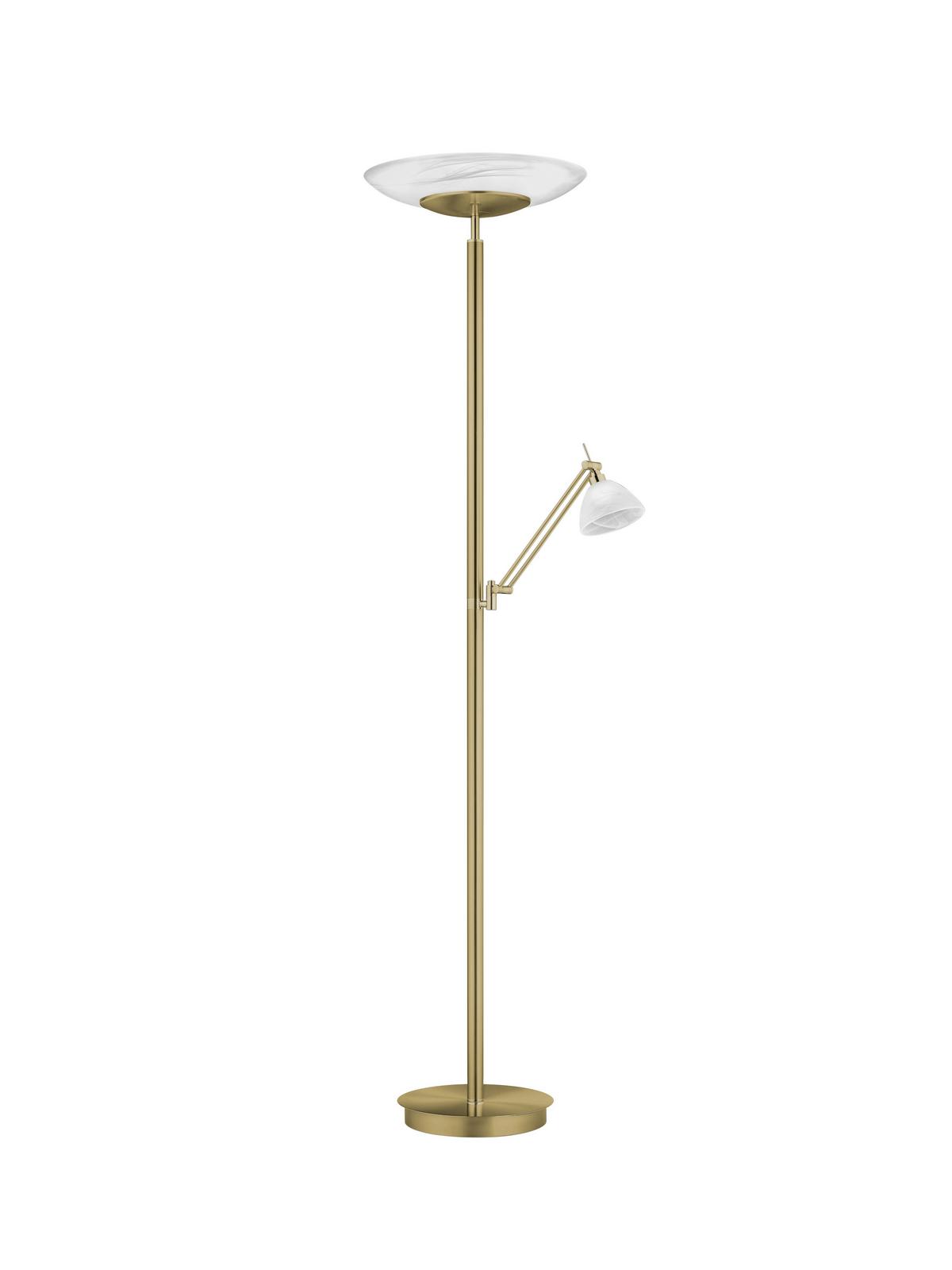 LAMPA STOJĄCA LED 60483/2-03 - kolor mosiężny, Konventionell, metal/szkło (42/182cm) - Hell
